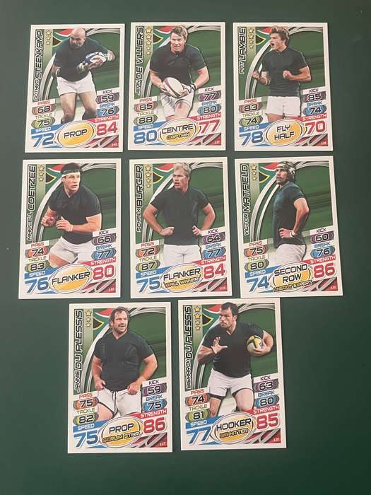 Rugby Cards - 2015 Topps Rugby World Cup Springbok Rugby Cards (8 Cards)
