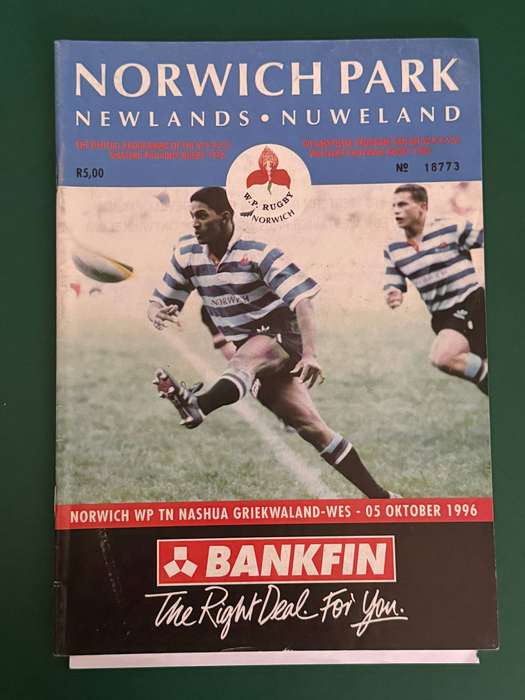 Rugby Programme - Western-Province vs Griquas 05/10/1996