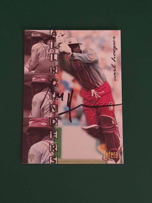 Cricket Card - *SIGNED* Carl Hooper 1996 Futera Cricket Card