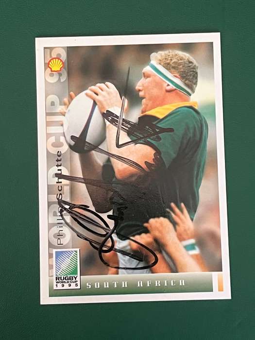 Rugby Card - *SIGNED* Philip Schutte 1995 Sports Deck Rugby Card