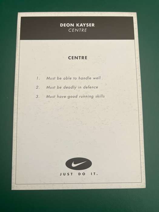 Rugby Card - Deon Kayser 2000 Nike Rugby Card