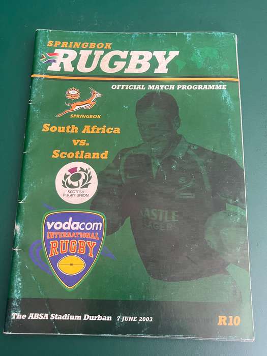 Rugby Programme - South-Africa vs Scotland 07/06/2003