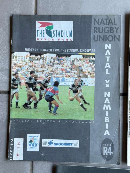 Rugby Programme - (5) Five Natal Rugby Programmes 1992-1994
