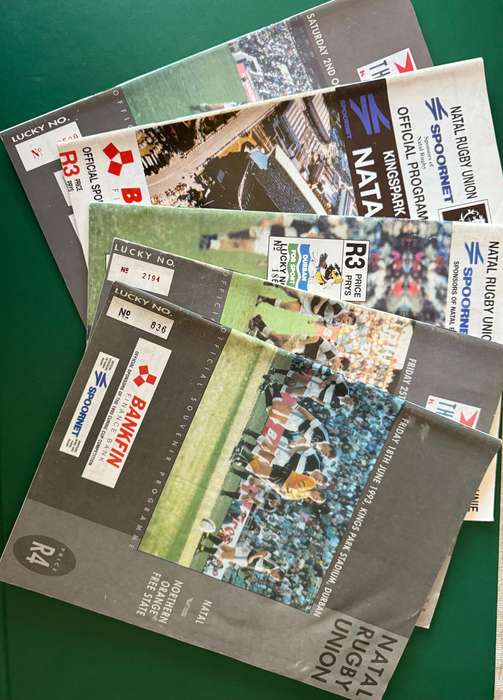 Rugby Programme - (5) Five Natal Rugby Programmes 1992-1994