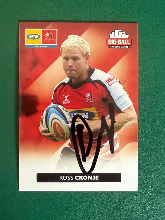 Rugby Card - *SIGNED* Ross Cronje 2012 Big Ball Rugby Card
