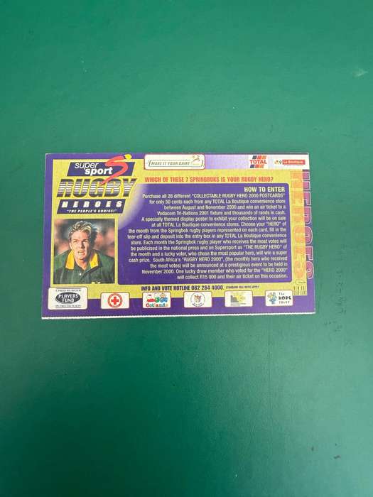 Rugby Card - Percy Montgomery 2000 Total Rugby Card