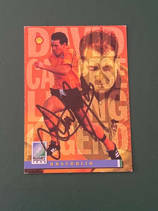 Rugby Card - *SIGNED* David Campese Living Legend 1995 Rugby World Cup Card