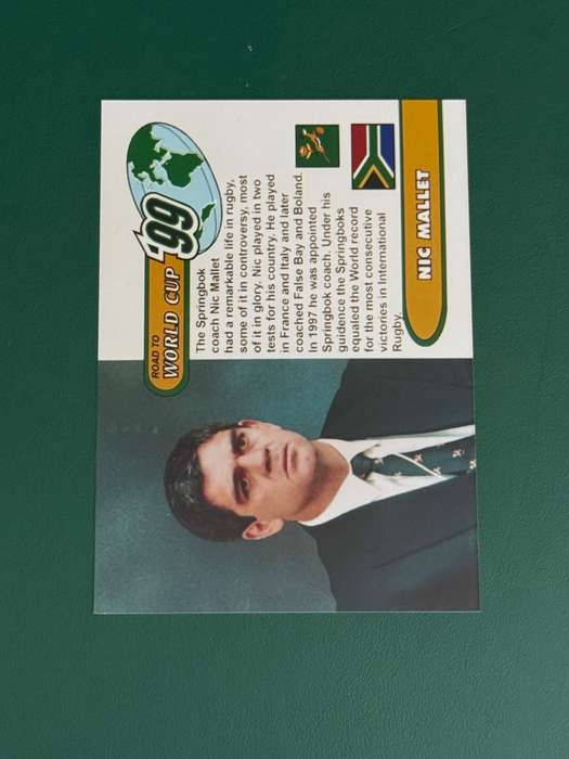 Rugby Card - Nick Mallet 1999 Sports Deck Road to the World Cup Photocard