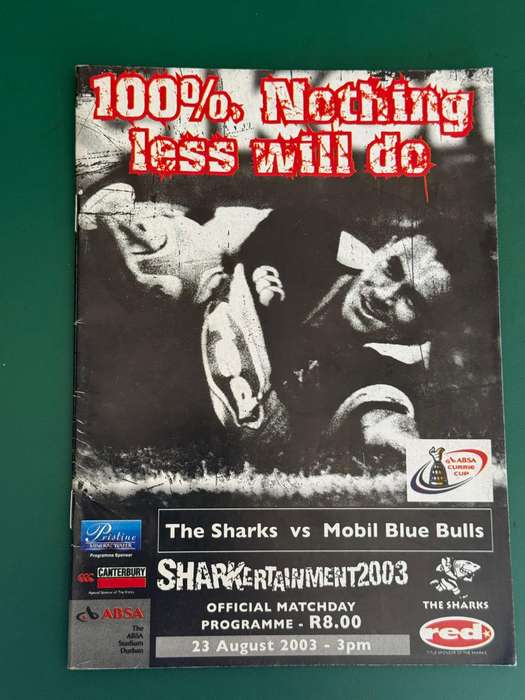 Rugby Programme - Sharks vs Bulls 23/08/2003