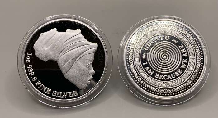 (  2024 LAUNCH  )  UBUNTU THE FACE OF AFRICA  CAPE TOWN COIN SHOW PURE SILVER