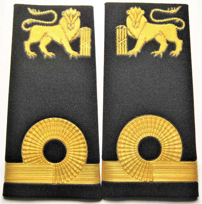 Old S.A. Navy Plasticsed Sub Lieutenant Slip On Shoulder Boards Unused