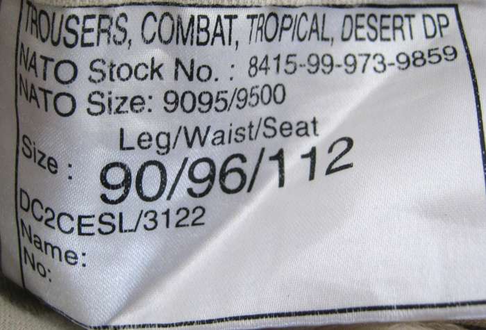 Desert DPM Combat Pants Size 38.