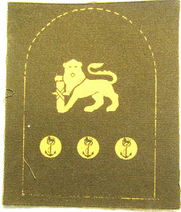 OLD S.A. NAVY MARINES CHIEF PETTY OFFICER PRINTED BADGE IN UNUSED CONDITION