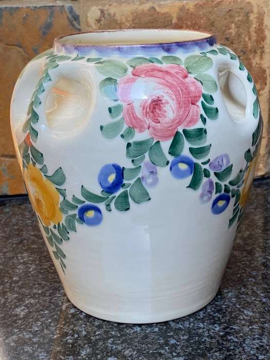 Zell Baden Handgemalt, hand painted 2634 Vase,hight:19cm,diameter top 11.5cm,vintage, 1930/40,