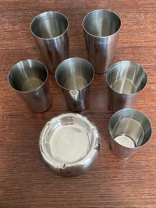 Stainless Steel outdoor mugs / tumbler & ashtray , bar accessories