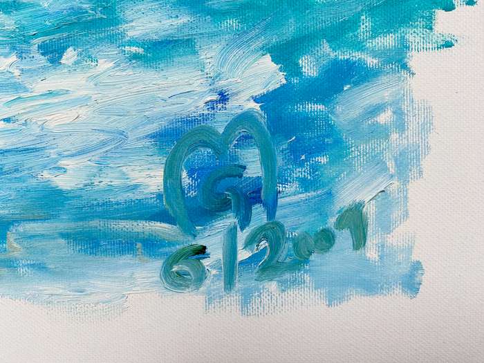 Original Oil on Canvas Painting,Butterfly-Swimmer,unique,German Artist,60x80x1.8cm, Year 2001,Lot 2,