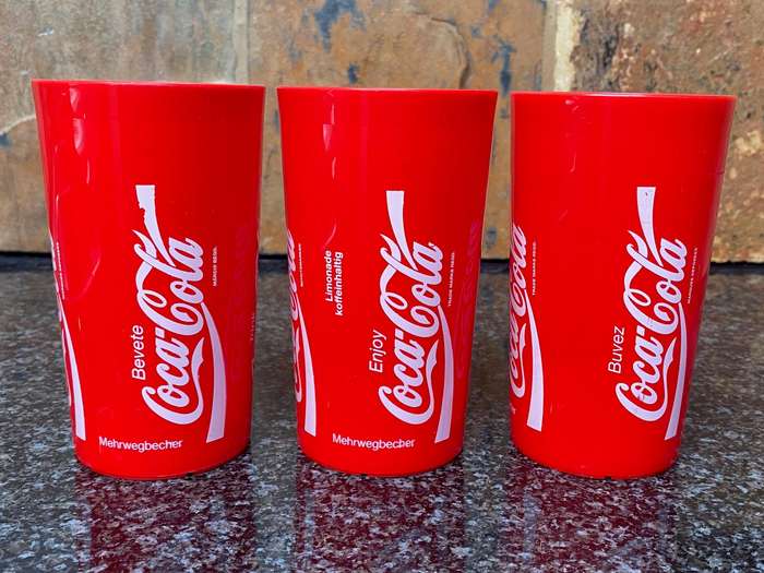 Coca Cola cup/mug ,appox. 300ml ,made in Germany in the 90s, retro, Adoma GmbH,88239 Wangen, Germany