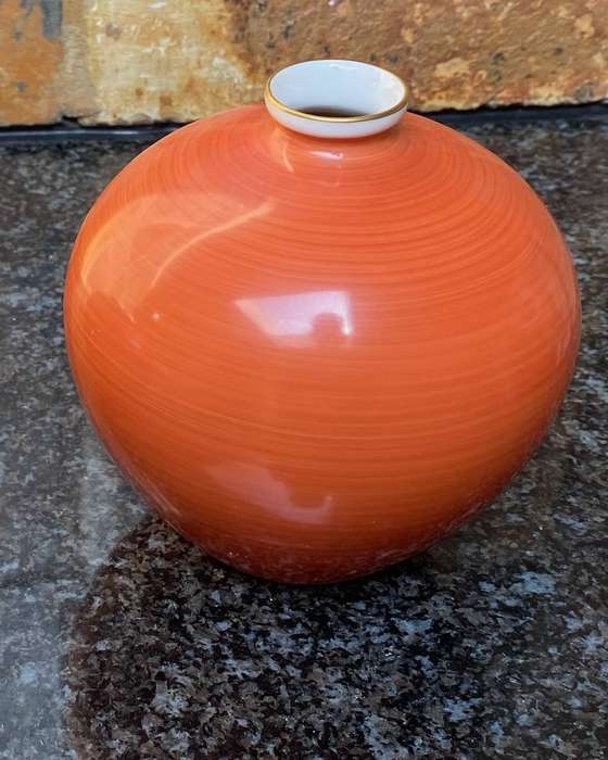 KPM Berlin Porzellan Vase 147/829 Orange,hight:11cm,vintage,rare,approx. 1930/40,Design Trude Petri?