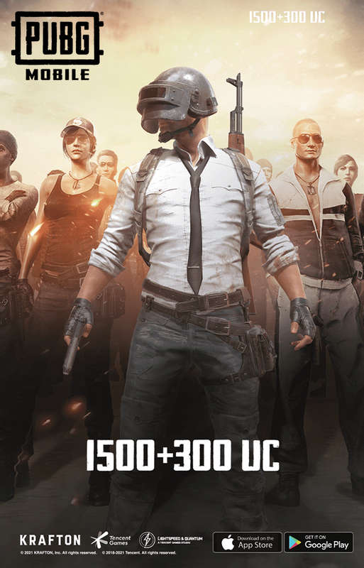 PUBG MOBILE 1500 + 300 UC
