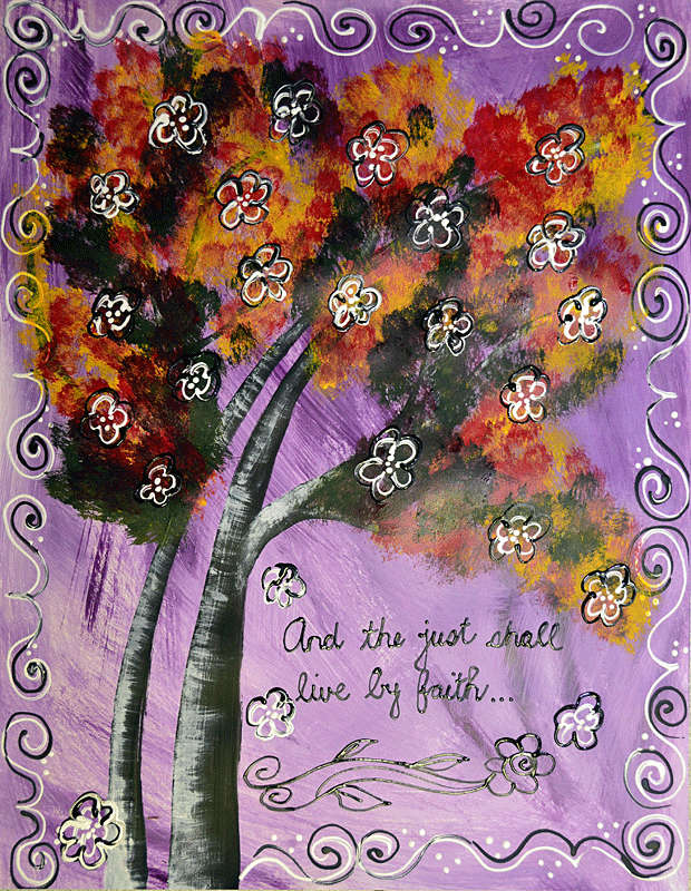 Colorful Tree in Acrylic - 640mm x 510mm