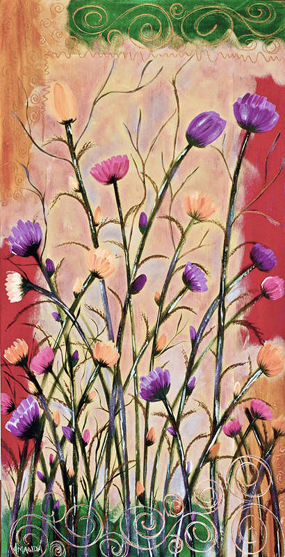 FLOWER GARDEN - 910mm X 510mm X 35mm - Ready to hang