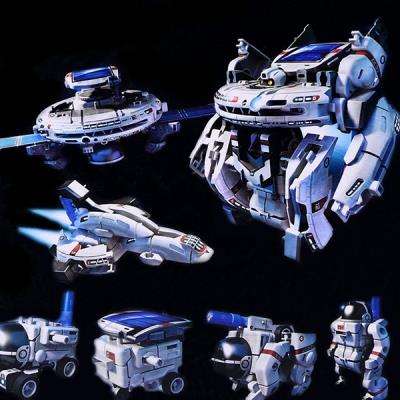 7 in 1 Solar Robot Kit Fashion White DIY Rechargeable Space Fleet Kit 