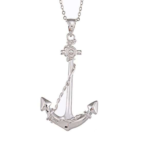 La Preciosa Sterling Silver Anchor Necklace