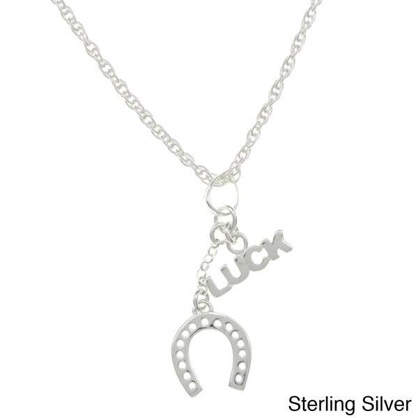 Sterling Essentials Sterling Silver Luck Horse Shoe Rope Necklace