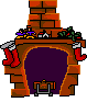 Animated Santa coming down the chimney. 