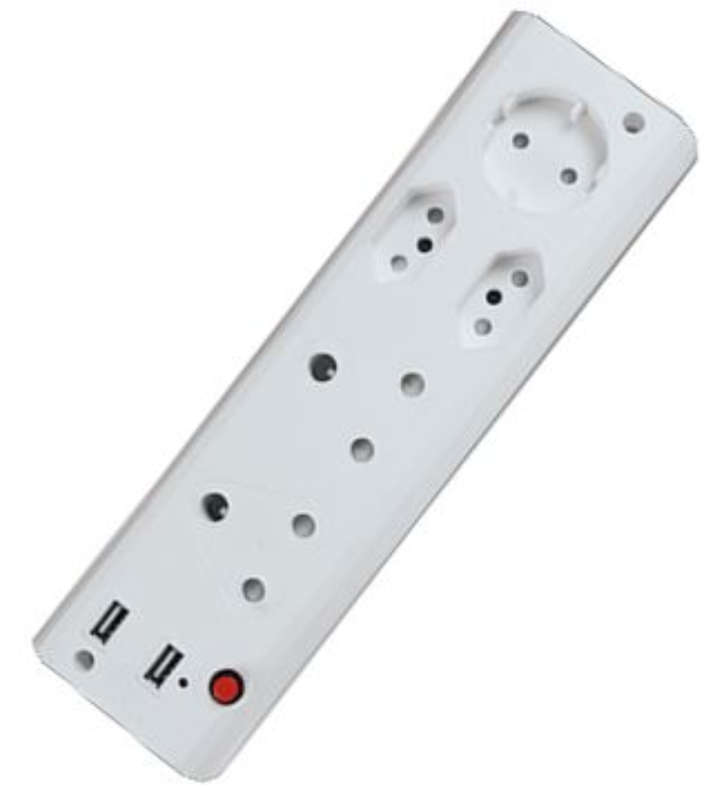 2xUSB Charger + 2x16A + 2x3 Pin Euro + 1 Schuko Multiplug