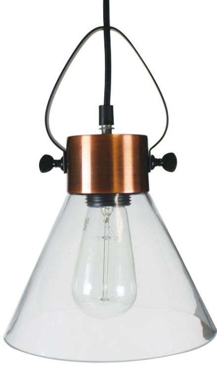 Pendant Lighting ? Industrial Look Range ? Antique Copper And Glass
