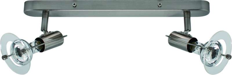 230VAC 2x40W E14 R50 Spot Light Fitting Satin Chrome