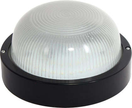 230VAC 9W Black LED Bulkhead 6000K IP54