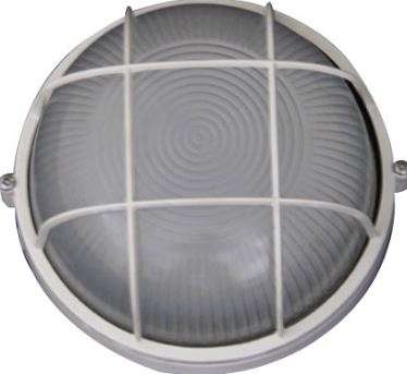 230VAC 12W White LED Cage Bulkhead 6000K 240mm Dia. IP54