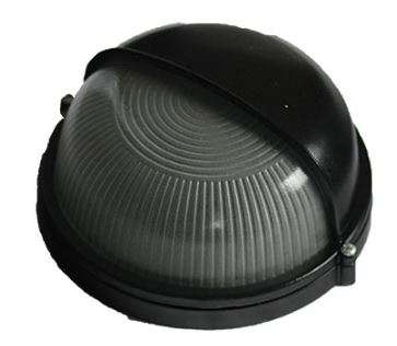 230VAC 12W Black LED Eyelid Bulkhead 6000K 240mm Dia. IP54