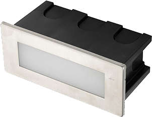 230VAC Cool White LED Recessed Wall Light IP65 123 x 53