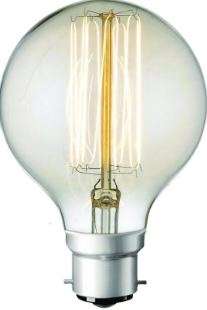 110-240V 60W Large Ball Carbon Filament Lamp B22