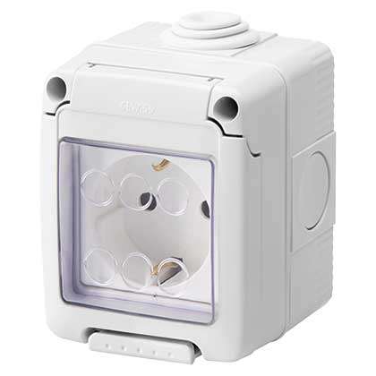 Schuko Outlet 2P+E 10/16A IP55