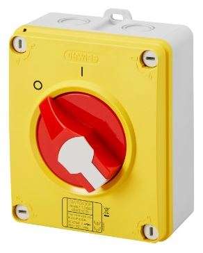4P 16A RED/YEL HAND INCL.ISOLATOR IP69