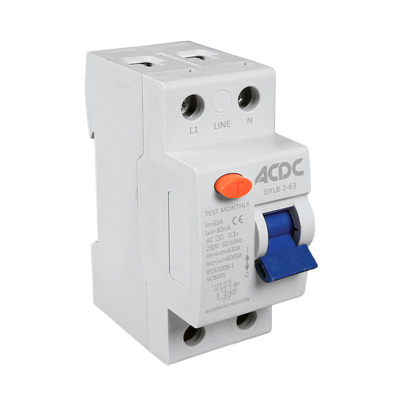 Earth Leakage Relay 2 Pole 63A