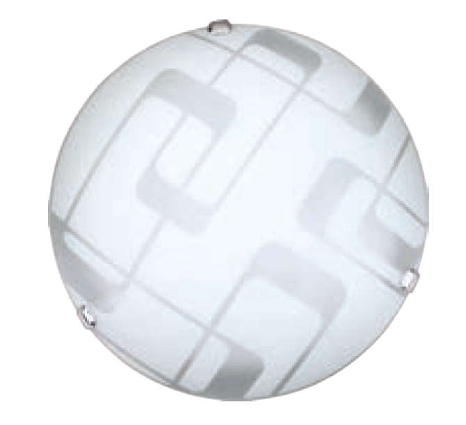 16" Full Moon,  3xE27,  Metal Body,  Glass Cover Ceiling Mount