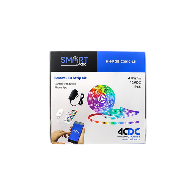 SMART WIFI IC RGB LED STRIP LIGHT KIT 5M C/W CONT. & PSU IP