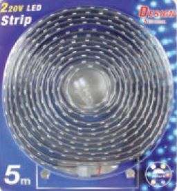 230VAC 14.4W/M 60 LED/M LED Flex Rope Light Blue IP67 5M Leng