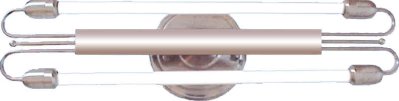 230VAC 4Ft 2x18W Satin Nickel Fitting 1400x210mm