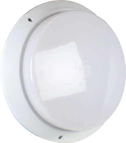 E27 White Plastic  Bulkhead With Opal Diff IP54