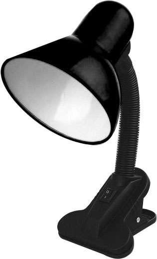 230VAC 40W Max E27 Black Desk Lamp C/W Clamp