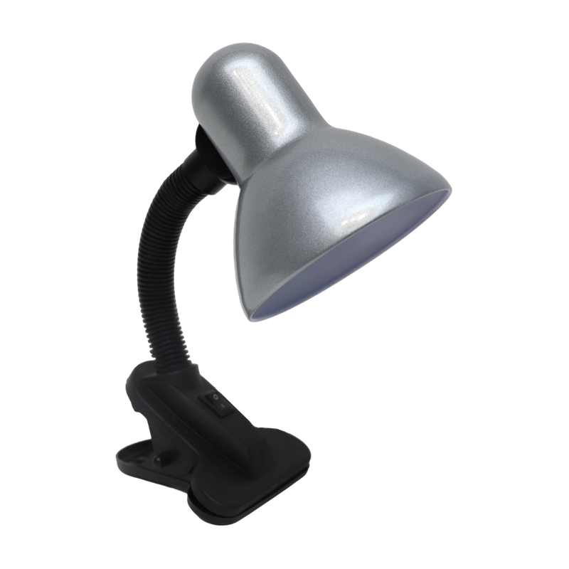 230VAC 40W MAX E27 SATIN CHROME DESK LAMP C/W CLAMP