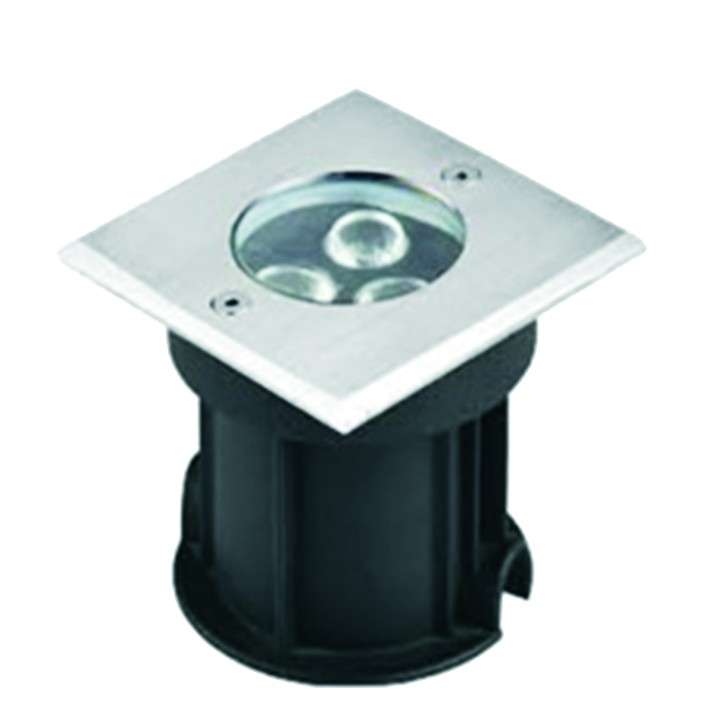 100-240VAC 3W Cool White Inground LED SS Light Square