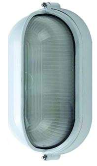 White Die Cast Bulkhead E27 100WMax IP54,  213x162x140