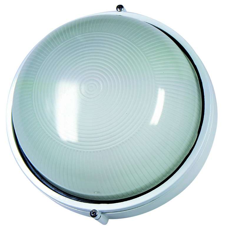 White Die Cast Bulkhead E27 100W IP54